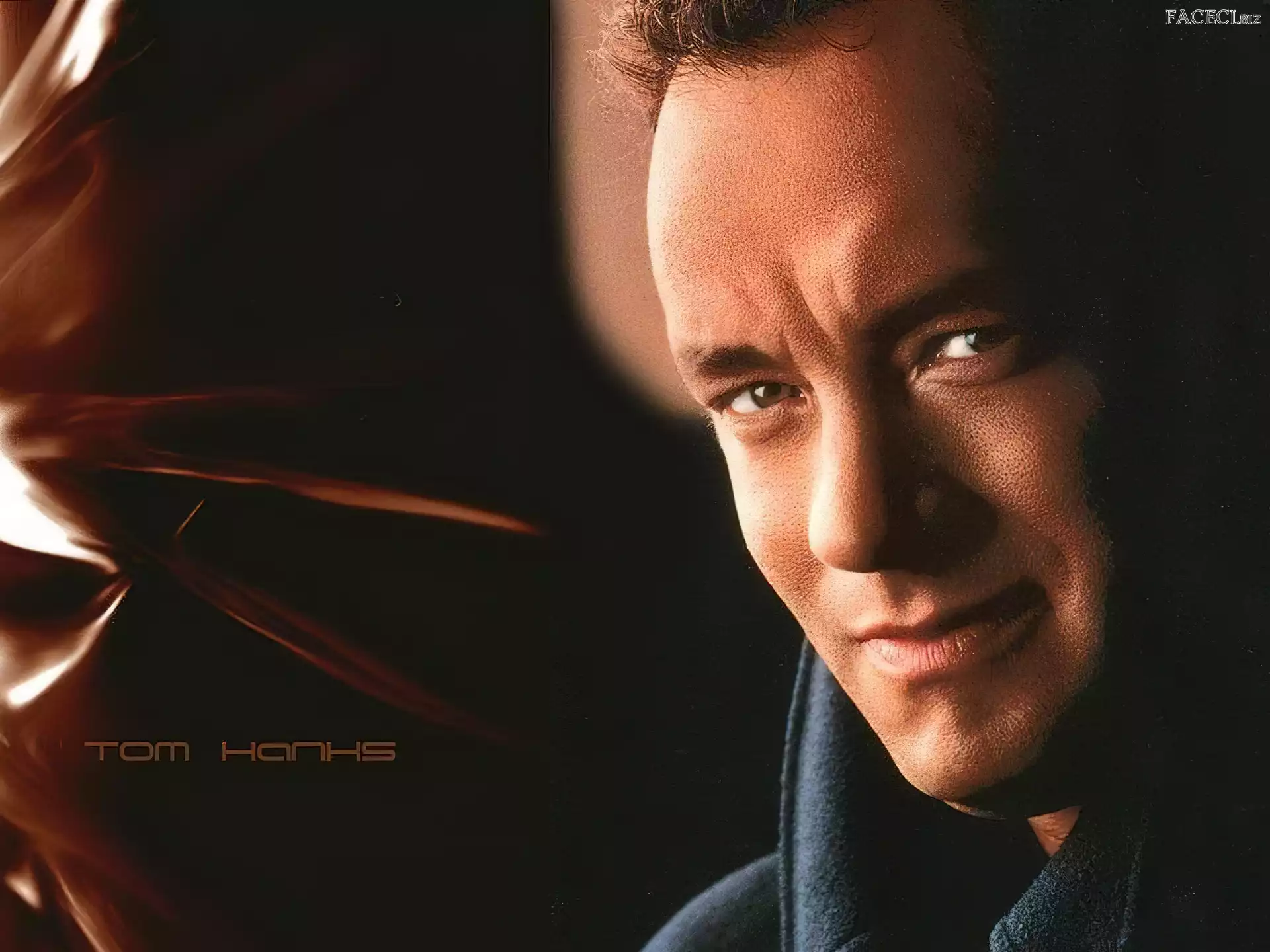 brązowe oczy, Tom Hanks, twarz